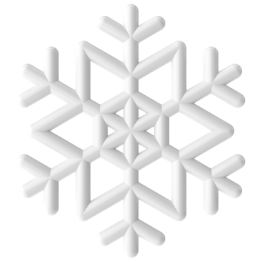 Kar taneleri. Noel süsü. 3B illüstrasyon.