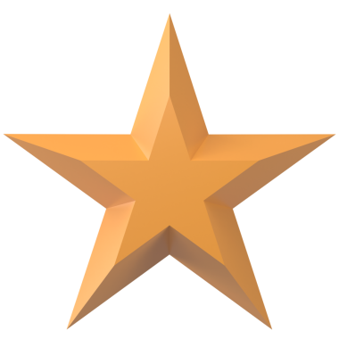 Üç boyutlu yıldız. 3B illüstrasyon.