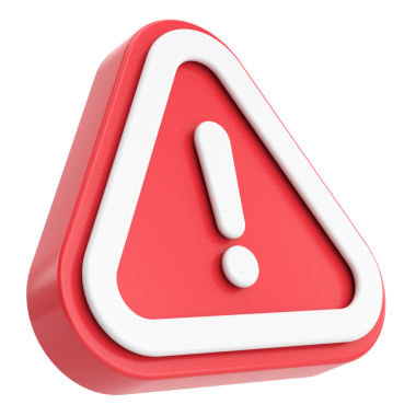 Uyarı işareti. Ünlem işareti. 3B illüstrasyon.