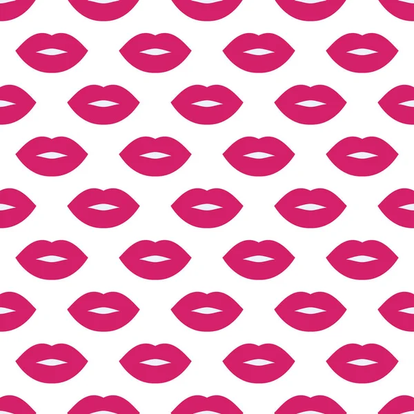 Sexy Lippen Nahtloses Vektormuster Fucsia Farbe Lippen Auf Weißem Hintergrund — Stockvektor