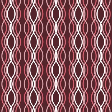 Vektör kusursuz desen. Dikey dalgalı çizgiler birbirine dolandı. Tatil geçmişleri, sevgililer günü resimleri, tebrik kartı tasarımları, tekstil, ambalaj ve duvar kağıtları..