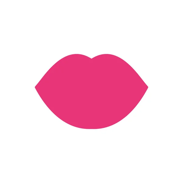 嘴唇的图解 矢量图标 白色上孤立的符号 酷性感粉红 平面轮廓 用于设计 印刷品 流行艺术 装饰板和背景 — 图库矢量图片