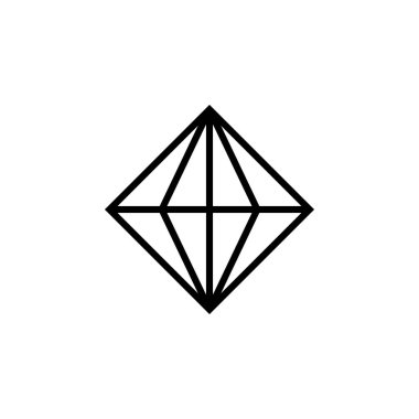 Rhombus. Elmas. Beyaz Arkaplanda İzole Edilmiş Düz Simge. Minimalist logo. Yaratıcı tasarım için vektör biçimi