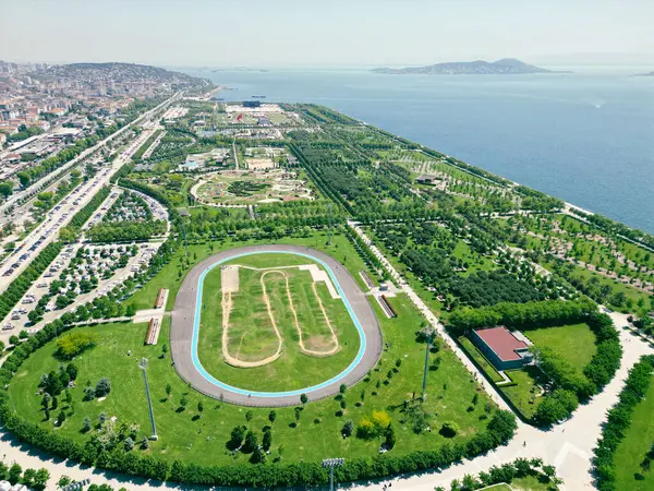 stock image City park aerial view in sunny day