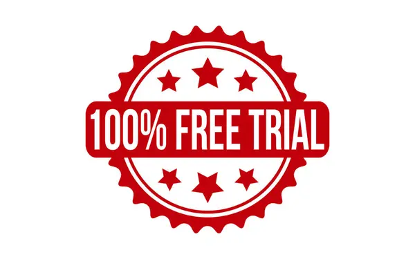 100 Free Trial Rubber Stamp Seal Vector — Vetor de Stock
