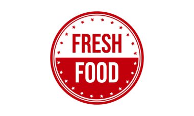 Taze Gıda Kauçuk Mühür Vektörü