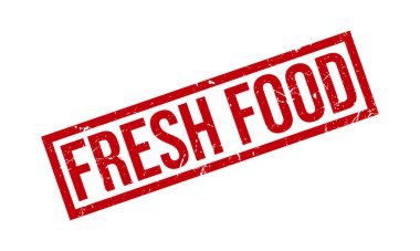 Taze Gıda Kauçuk Mühür Vektörü