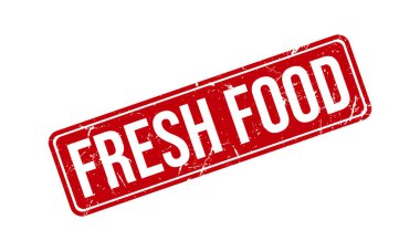 Taze Gıda Kauçuk Mühür Vektörü