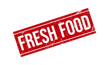 Taze Gıda Kauçuk Mühür Vektörü