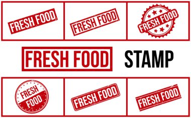 Taze Gıda Lastik Damga Ayarlama Vektörü