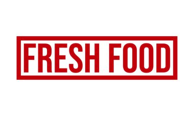 Taze Gıda Kauçuk Mühür Vektörü