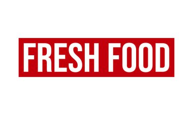 Taze Gıda Kauçuk Mühür Vektörü