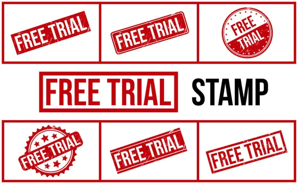Free Trial Rubber Stempel Set Vektor — Stockvektor