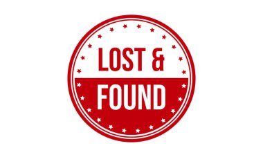 Kayıp & Bulunan Lastik Damga Mühür Vektörü