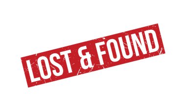 Kayıp & Bulunan Lastik Damga Mühür Vektörü
