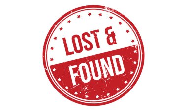 Kayıp & Bulunan Lastik Damga Mühür Vektörü