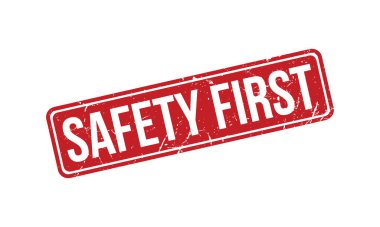 Güvenlik Önce Kauçuk Damga Mührü Vektörü