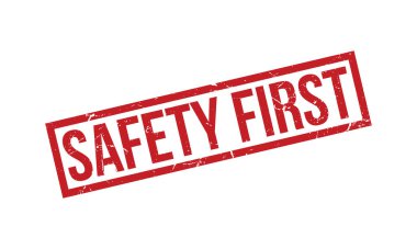 Güvenlik Önce Kauçuk Damga Mührü Vektörü