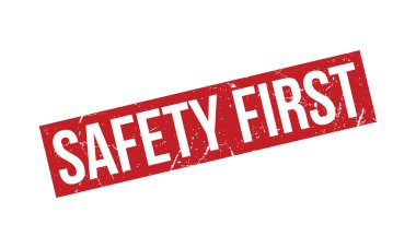 Güvenlik Önce Kauçuk Damga Mührü Vektörü