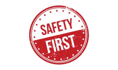 Güvenlik Önce Kauçuk Damga Mührü Vektörü