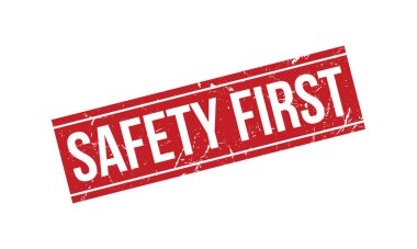 Güvenlik Önce Kauçuk Damga Mührü Vektörü