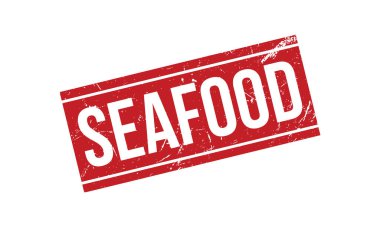 Deniz Ürünleri Kauçuk Mühür Vektörü