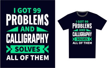 Kaligrafi T-Shirt Tasarım Şablon Vektörü