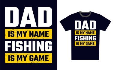 Balıkçı Tişört Tasarım Şablonu Vektörü