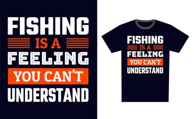 Balıkçı Tişört Tasarım Şablonu Vektörü