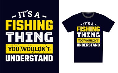 Balıkçı Tişört Tasarım Şablonu Vektörü