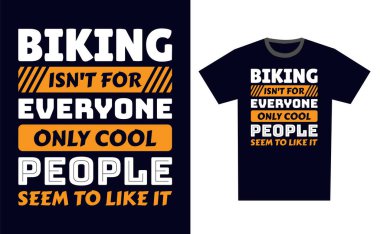 Bisikletli Tişört Tasarım Şablonu Vektörü