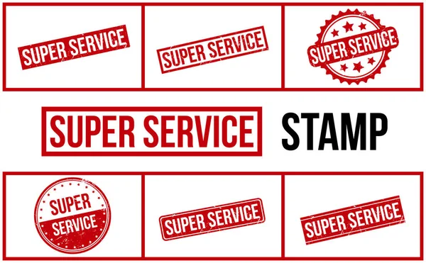 Set Francobolli Gomma Super Service Vector — Vettoriale Stock