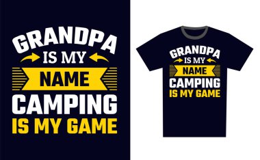 Kamp T-Shirt Tasarım Şablonu Vektörü