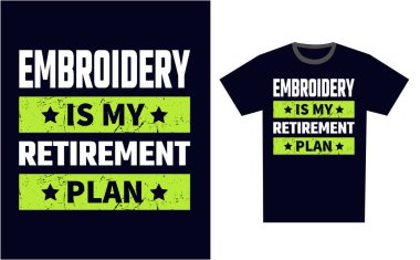 Nakışlı T-shirt Tasarım Şablonu Vektörü