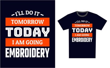 Nakışlı T-shirt Tasarım Şablonu Vektörü