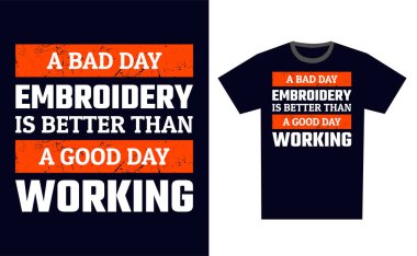 Nakışlı T-shirt Tasarım Şablonu Vektörü