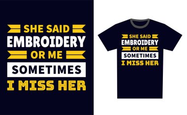 Nakışlı T-shirt Tasarım Şablonu Vektörü