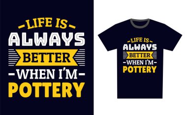Çömlek Tişört Tasarım Şablonu Vektörü