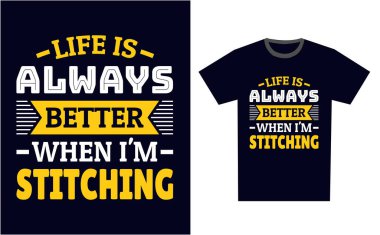 Dikiş Tişört Tasarım Şablonu Vektörü