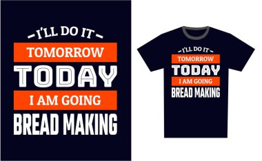 Ekmek Yapan Tişört Tasarım Şablonu Vektörü
