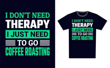 Kahve Kızartma Tişört Tasarım Şablonu Vektörü