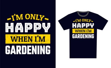 Bahçe Tişörtü Tasarım Şablonu Vektörü