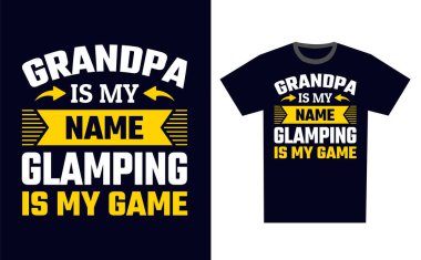 Glamping T-Shirt Tasarım Şablonu Vektörü