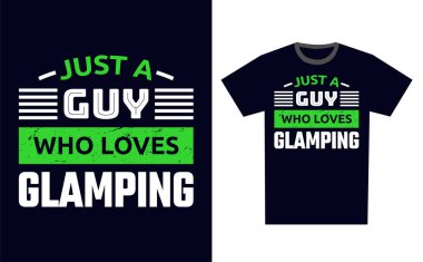 Glamping T-Shirt Tasarım Şablonu Vektörü