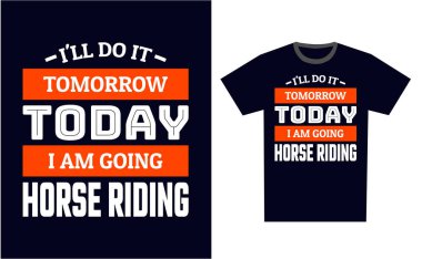 At Binen Tişört Tasarım Şablonu Vektörü