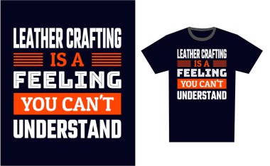 Deri Tasarım T-Shirt Tasarım Şablonu Vektörü