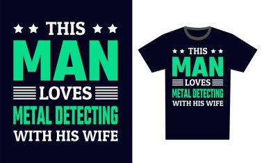 Metal Algılama T-Shirt Tasarım Şablonu Vektörü