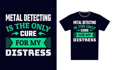 Metal Algılama T-Shirt Tasarım Şablonu Vektörü