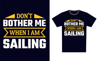 Yelkenli Tişört Tasarım Şablonu Vektörü