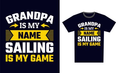 Yelkenli Tişört Tasarım Şablonu Vektörü